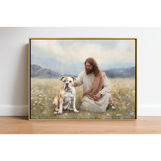 Field of Love American Bulldog Print