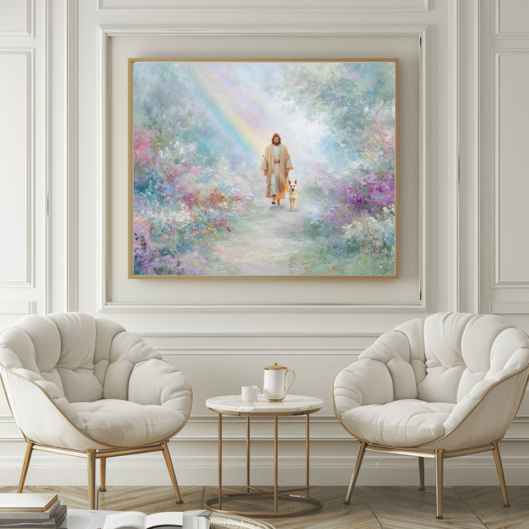 Beyond the Rainbow Border Collie Canvas