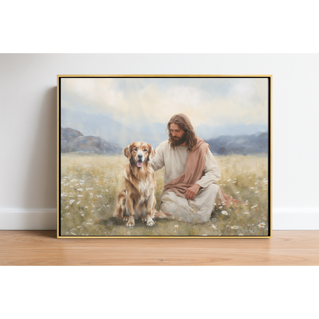 Field of Golden Retriever Print