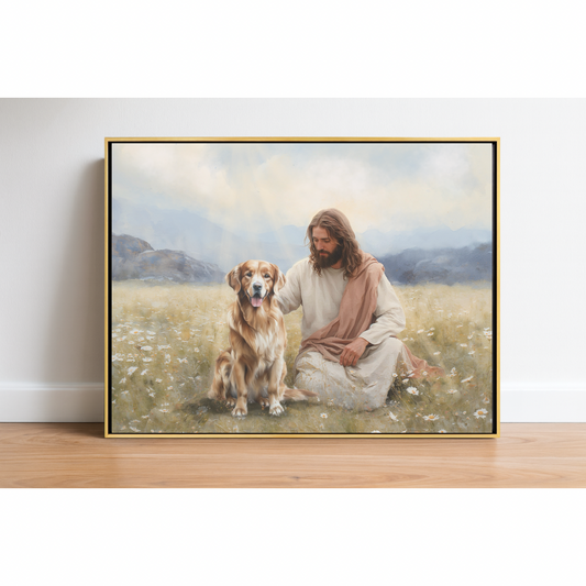 Field of Golden Retriever Print
